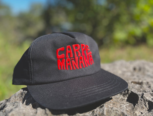 Hat - Black with red embroidery