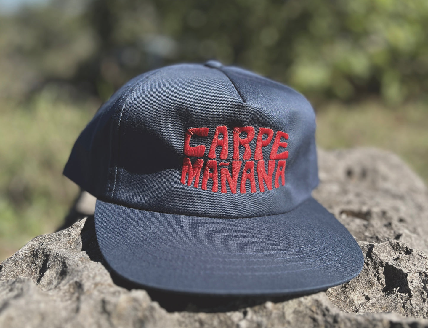 Hat - Navy with red embroidery